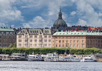 Summertime view of Stockholm, the capital of Sweden, one of the Nordic countries along the Baltic Sea in Scandinavia and its surrounding archipelago. - 516536440