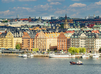 Summertime view of Stockholm, the capital of Sweden, one of the Nordic countries along the Baltic Sea in Scandinavia and its surrounding archipelago. - 516536462