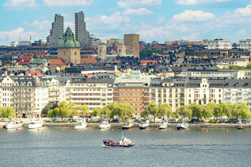 Summertime view of Stockholm, the capital of Sweden, one of the Nordic countries along the Baltic Sea in Scandinavia and its surrounding archipelago. - 516536482