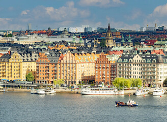 Summertime view of Stockholm, the capital of Sweden, one of the Nordic countries along the Baltic Sea in Scandinavia and its surrounding archipelago. - 516536484