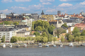 Summertime view of Stockholm, the capital of Sweden, one of the Nordic countries along the Baltic Sea in Scandinavia and its surrounding archipelago. - 516536485