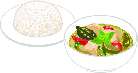 グリーンカレーのイラスト