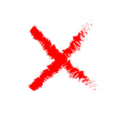 Cross, reject icon on white background. Vector drawing.