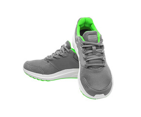 Stylish female sneakers on a white background.