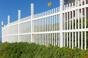 White Electrified Boundary Fence Property Security