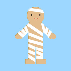 Bandaged doll, mannequin, illustration, vector