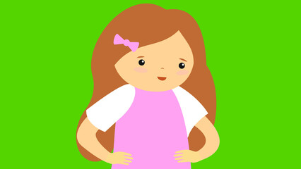 Girl holding her hands on her belt