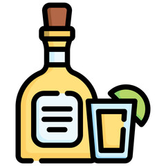 TEQUILA filled outline icon,linear,outline,graphic,illustration
