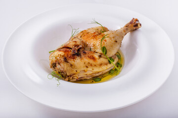 Fried half of a chicken carcass