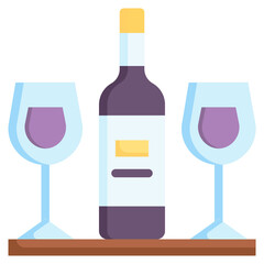 WINE flat icon,linear,outline,graphic,illustration