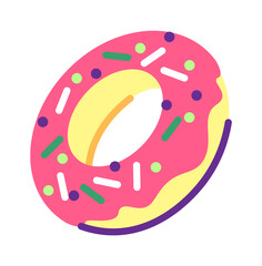 Cartoon donut icon. Vector illustration