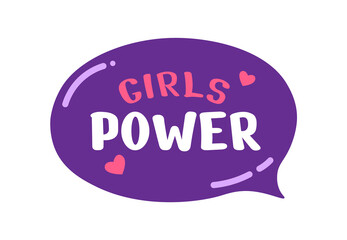 Girls power sticker icon. Vector illustration