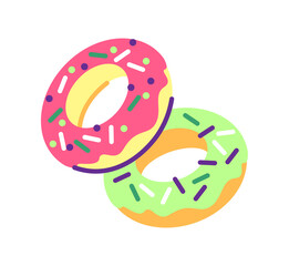 Sweet Donuts sticker icon. Vector illustration