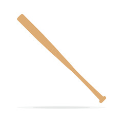 Wooden Baseball bat isolated on white background, vector illustration. Brown wooden baseball bat. Baseball concept. American sport game championship banner design.  professional league banner.