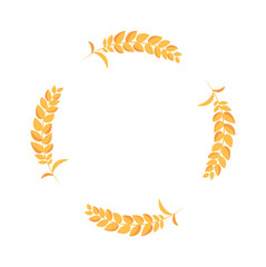 Wheat wreath frame element. Vector illustration