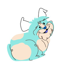 Funny Cute Dog. Vector illustration