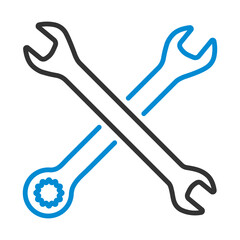 Fototapeta premium Icon Of Crossed Wrench