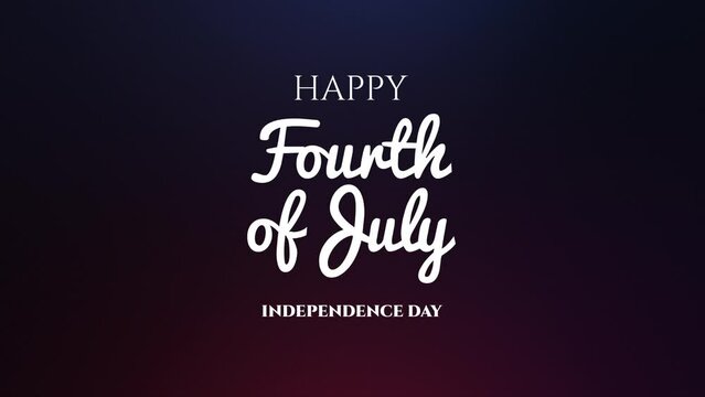 4th Of July Greeting. Happy July 4th Independence Day Text Celebration With United States Flag And Fireworks. Memorial Day. Usa Independence Day Video Card. Veterans Day. White Text on Dark Background