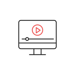 Video on monitor icon. High quality coloured vector illustration..