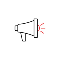 Loudspeaker or megaphone icon. High quality coloured vector illustration..