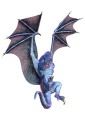 3D Rendering Fairy Tale Dragon on White