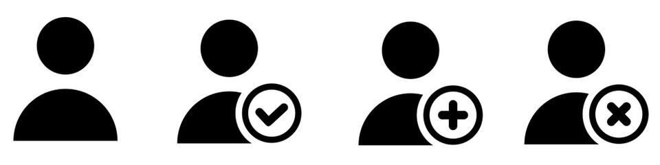 User account icon vector set. login registration illustration symbol collection.