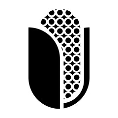 Corn icon, full black. Vector illustration, suitable for content design, website, poster, banner, menu, or video editing needs