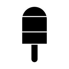 Ice cream stick icon, full black. Vector illustration, suitable for content design, website, poster, banner, menu, or video editing needs