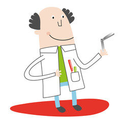 Classic barber, haircutter with barber tools