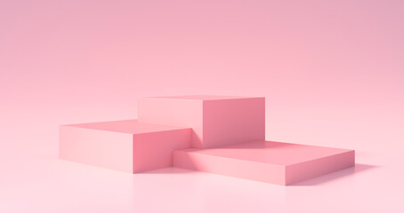 Abstract geometric pink winner podium - 3d illustration