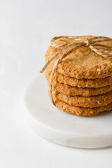 Oatmeal cookies on a white background