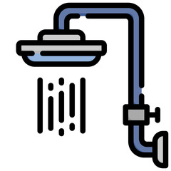 Obraz premium SHOWER filled outline icon,linear,outline,graphic,illustration