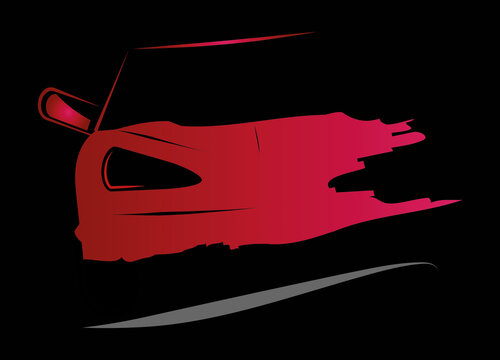 Zeichnung eines roten Sportwagens