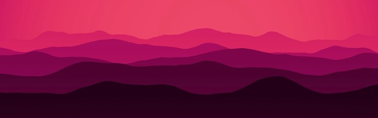design mountains peaks at the dusk time digital graphic backdrop illustration