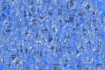 creative blue digital crystals pattern digital drawn texture illustration
