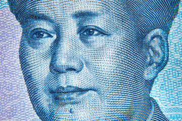 chiński banknot w przybliżeniu ,Chinese banknote approximately