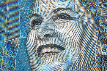 2000 peso, Kolumbia, banknot w przybliżeniu ,2000 pesos, Colombia, approximate banknote