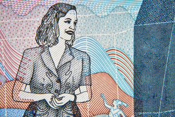 2000 peso, Kolumbia, banknot w przybliżeniu ,2000 pesos, Colombia, approximate banknote - obrazy, fototapety, plakaty