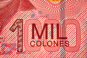  1000 colones , Kostaryka ,banknot w przybliżeniu ,1000 colones, Costa Rica, approximate banknote - obrazy, fototapety, plakaty