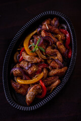 Fried pieces of pork