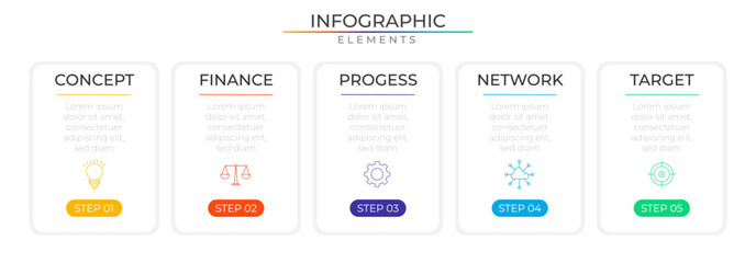 Obraz premium Rectangle annual timeline infographic elements plan concept design vector with icons. Business workflow network project template for presentation and report. 