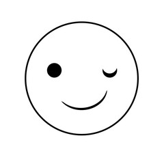 Fototapeta premium Emoticon winks on a white background 