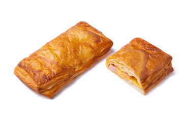 Puff tube with ham and cheese