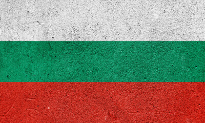 State flag of Bulgaria on a plaster wall