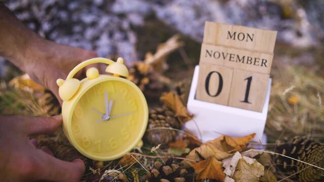fall back time change close up 