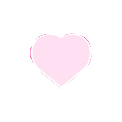 Pastel heart with unfinished outline.