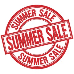 SUMMER SALE written word on red stamp sign