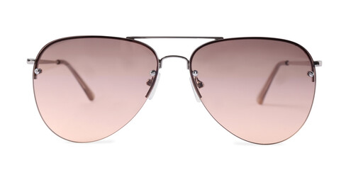 New stylish aviator sunglasses isolated on white