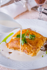 Pie with salmon