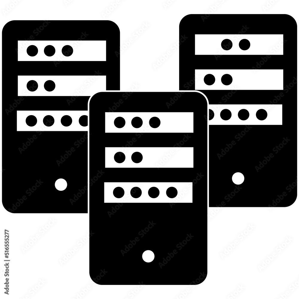 Poster data center icon on white background. hosting sign. computer server symbol. flat style.